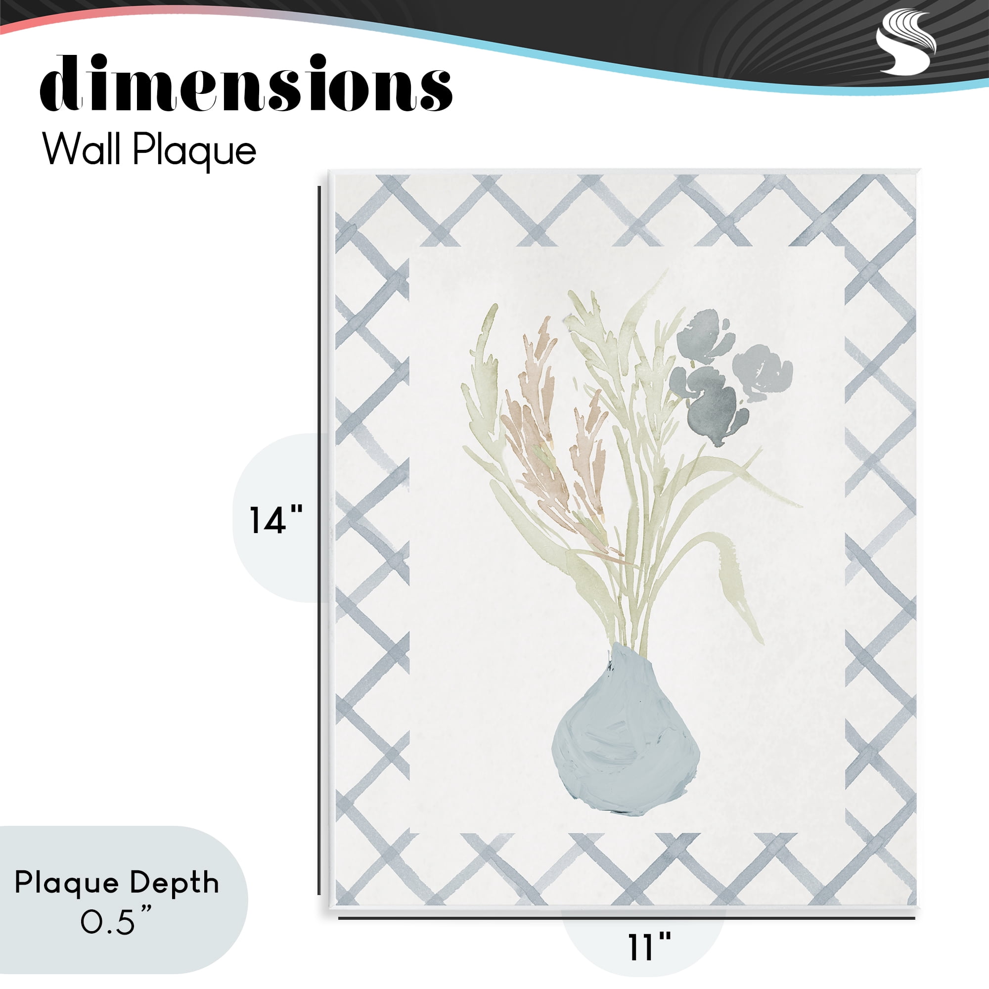 Stupell Industries Soft Blue Anna Bouquet Wall Plaque Art, design by Elizabeth Medley