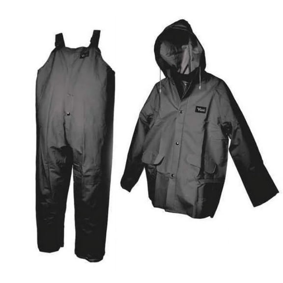 Viking Rain Suit w/Jacket/Bib,Unrated,Black,L 2110BK-L