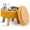 Brilliant Yellow, variant on Storage Ottoman, Modern Round Footrest with Soft Padded Seat, Teddy Velvet Footstool with Wood Legs, Accent Small Table or Plant Stand for Hallway, Living Room (Blue)