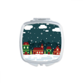 thumbnail image 1 of Neige Flocon de Neige Nuage Arbre Maison Carré Miroir Portable Poche Compacte Maquillage Double Face en Verre, 1 of 3