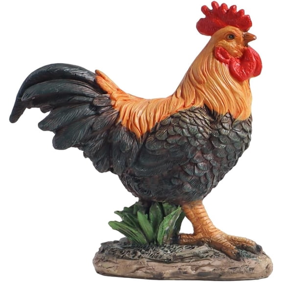 Resin Rooster Figurine, Farmhouse Garden Decor for Patio Yard Tabletop, 5.7in