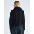 thumbnail image 4 of Free Assembly Women’s and Women's Plus Cardigan Sweater with Faux Fur Collar, Midweight, XS-4X, 4 of 6