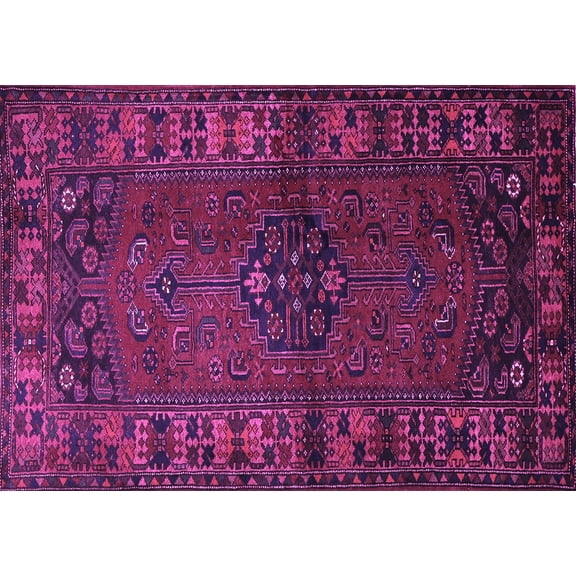Ahgly Company Indoor Rectangle Persian Purple Traditional Area Rugs, 5' x 7'