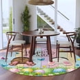 thumbnail image 3 of Round Rug 6Ft Washable Non-Slip, Easter Circle Area Rugs for Living Room Bedroom, Spring Easter Eggs Bunny Colorful Wooden Grain Indoor Floor Mats Carpet Runner for Home Decor Aesthetic, 3 of 8