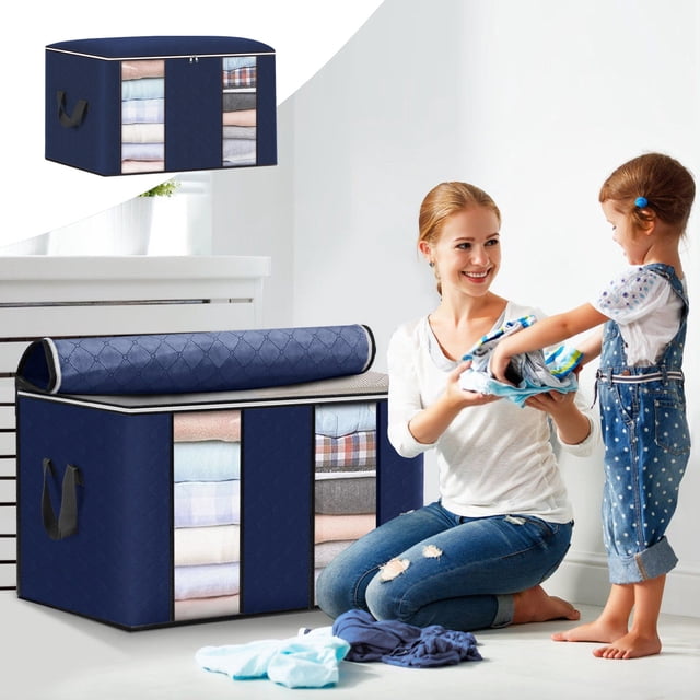 Bolsa De Almacenamiento De 90 L Con Ventana Transparente, Tela No Tejida, 89 X 35 X 35 Cm, Para Organizar Ropa Y Guardar Objetos Pequeos, Paquete De 1, Ukhbmc