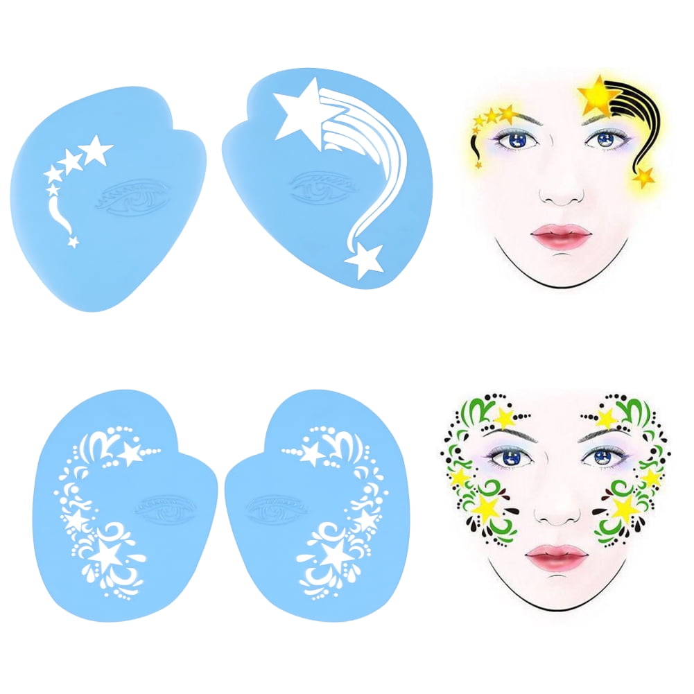 7 Type Reusable Body Art Face Paint Painting Stencil Makeup Stencil Template