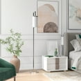 thumbnail image 4 of Henn&Hart 11" Polished Nickel Metal/Glass Floor Lamp, 4 of 9