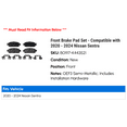 thumbnail image 2 of Front Brake Pad Set - Compatible with 2020 - 2024 Nissan Sentra 2021 2022 2023, 2 of 2