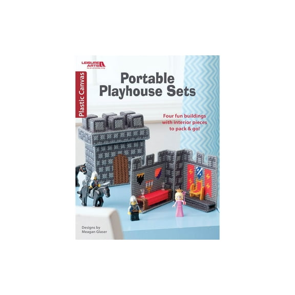 Leisure Arts Portable Playhouse Sets Plastic Canvas Cross Stitch Book
