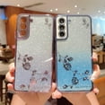 thumbnail image 2 of for Samsung Galaxy S21 FE 5G Glitter Clear Case for Women Girls Cute Flower Bling Sparkle S21 FE Case Luxury Plating Full Lens Camera Protection Phone Cover for S21 FE 5G 6.4" (Sierra Blue), 2 of 9