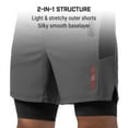thumbnail image 3 of Hayabusa Men's Layered Performance Shorts - Dark Grey, Medium, 3 of 6