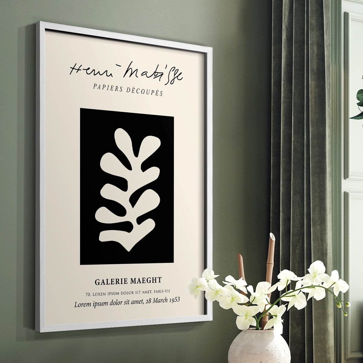Matisse CL Framed Print in White Solid Wood 8 x 10 Framed Print