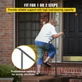 thumbnail image 3 of KFFKFF Outdoor Step Handrails, Suitable for 1-2 Steps, Single Post Iron Railing, Grey, Ideal for Concrete or Wood Stairs, Includes Base, 3 of 9