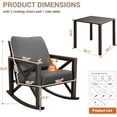 thumbnail image 4 of ECOPATIO Rocking Chair Bistro Set,3 Piece Outdoor Patio Furniture Set with 2 Rockers and 1 Metal Coffee Table with Thick Cushions for Porch,Backyard,Poolside,Grey, 4 of 7