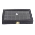 thumbnail image 1 of Caja de joyero de 28 rejillas para collar Hugo bandeja de joyería para broche negro caja de almacenamiento de joyas, 1 of 5