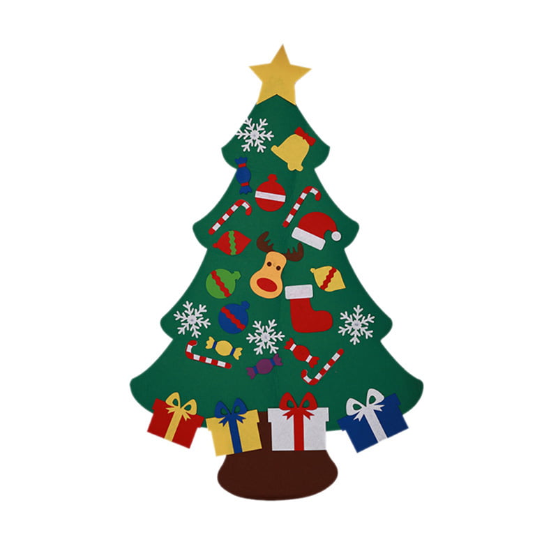 merry christmas tree. 42X33 cm christmas tree handmade tree-gift-ornaments-kids felted tree