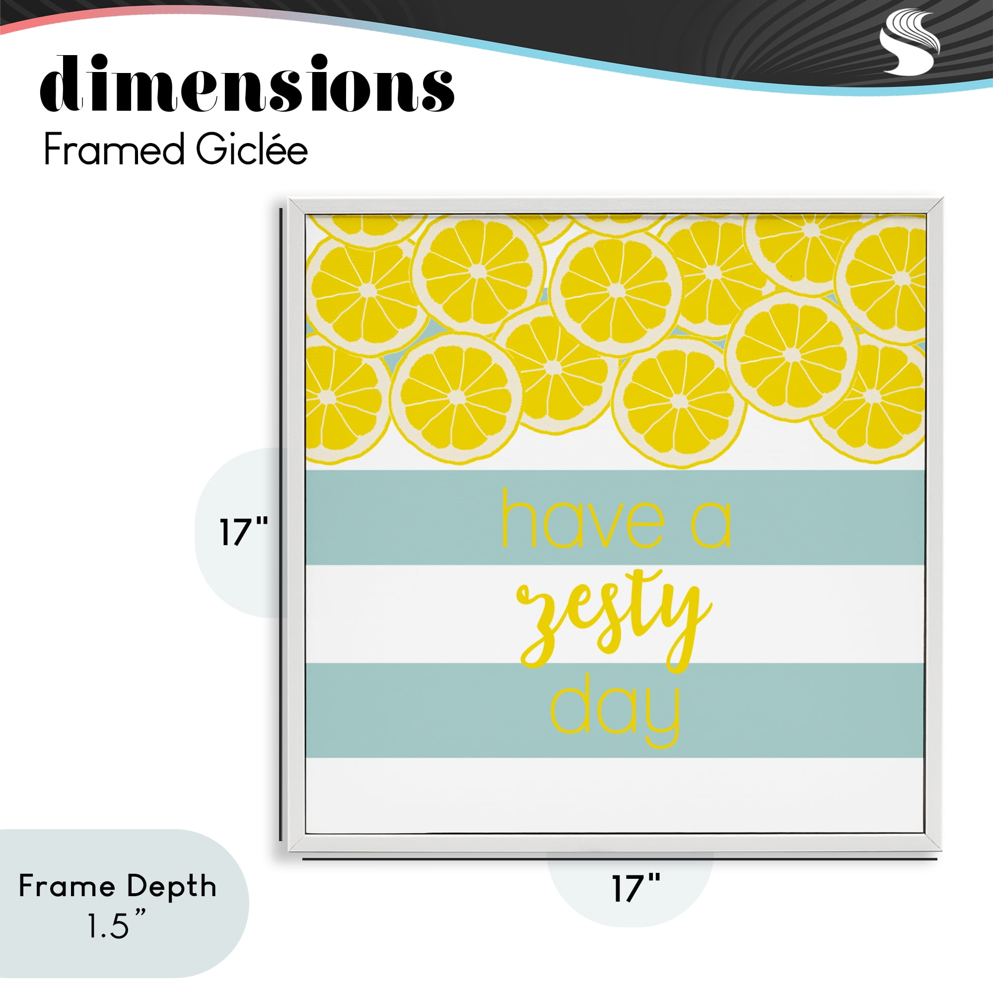 Stupell Industries Zesty Citrus with Stripes White Framed Giclee Art, design by Anna Quach
