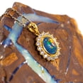 thumbnail image 3 of HOLIDAY ADVENTURE 18KT ROSE GOLD PLATED AUSTRALIAN BLACK OPAL NECKLACE, 3 of 5