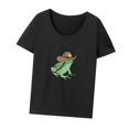 thumbnail image 4 of Camiseta para Mujer, Camiseta de Manga Corta con Cuello Redondo, Ropa de Moda, Tops Informales Suaves de Verano, Camiseta Básica para El Trabajo, Depo XL, 4 of 10