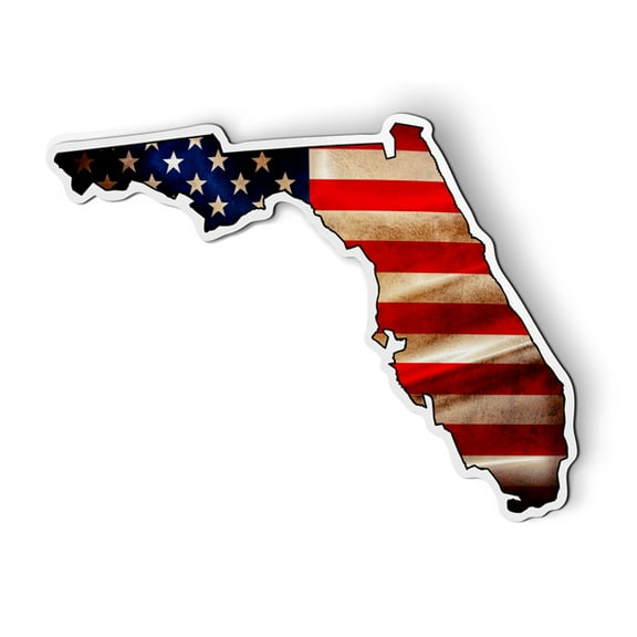 Florida State Shape American Flag - 5.5" Magnet for Car Locker Refrigerator