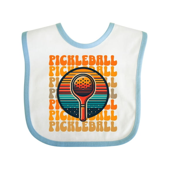 Inktastic Pickleball Retro Sunset Boys or Girls Baby Bib