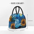 thumbnail image 2 of Balery Starry Night Sunflower Field Bolsa de Almuerzo para Mujeres, Caja de Almuerzo, Bolsa de Almuerzo Pequeña Impermeable, Tote de Almuerzo Reutilizable con Gran Capacidad, 2 of 6