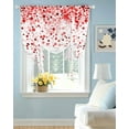 thumbnail image 2 of Red Polka Dot Tie Up Curtains for Window, Thermal Insulated Balloon Shade Adjustable Rod Pocket Curtains Valance Panels for Kitchen Bathroom Cafe 52 x 45 Abstract Modern Art Dots Watercolor, 2 of 6