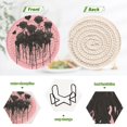 thumbnail image 5 of 6 Pcs Drink Coasters with Holder 3.94in Woven Coasters for Drinks Black Roses Coaster Set for Protection Table, 5 of 7