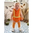 thumbnail image 2 of RUINIXCW Newborn Baby Boy Halloween Firefighter Costume Kids Infant Fall Winter Cosplay Outfit Warm Fleece Sleeveless Hooded Zip Romper Stocking Set, 2 of 10