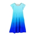 thumbnail image 3 of EnJoCho Girls Casual Smoc𝗄ed Dress Square Neck Puff Short Sleeve Ruffle Dresses 4-13 Years Summer Tank Dresses Youth, 3 of 4