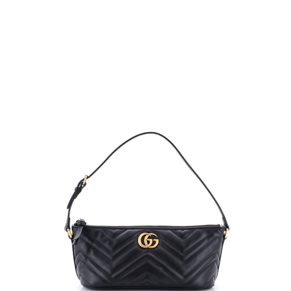 Pre-Owned GG Marmont Pochette Shoulder Bag Matelasse Leather Small By Rebag