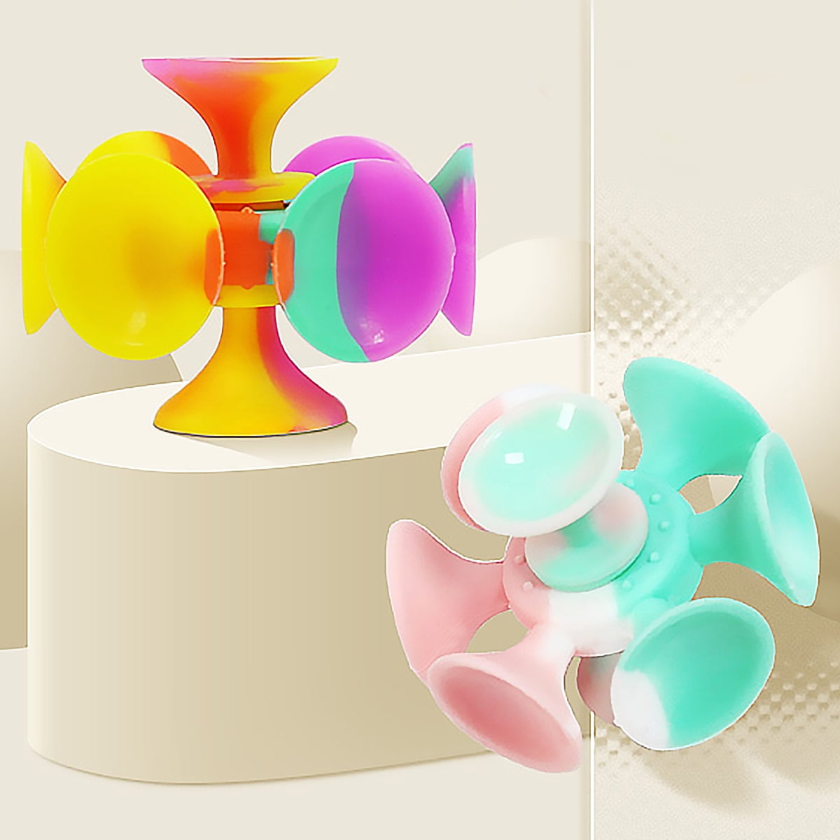 ZIMFANQI Pop It Fidget Spinners Toys Pack Mini Pop Its Suction Cup Pops