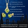thumbnail image 2 of Gem Stone King 18K Yellow Gold Plated Silver Green Peridot and White Diamond Pendant and Earrings Jewelry Set for Women (2.60 Cttw with 18 inch Chain), 2 of 6