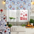 thumbnail image 6 of 2 Pack Valances for Windows, Pink Blue Flowers Window Valances for Living Room/Bedroom/Bathroom, Spring Floral Pastoral Birds Leaves Light Filtering Kitchen Curtain Valance 60"W x18" L, 6 of 9