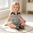 thumbnail image 6 of HAYIMI Girls Striped Tops And Shorts Summer Casual Two Piece Outfit Sets Toddler Kids Fashion Beachwear Stylish Clothes Sets, 6 of 9