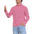 thumbnail image 5 of INSPIRE CHIC Striped Turtleneck T-Shirt for Men's Long Sleeves Pullover Stripes T Shirt 2XL Red White, 5 of 5
