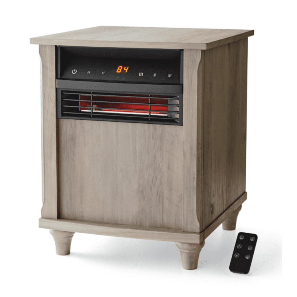 Mainstays 6 Element Infrared Quartz Heater, Wood Finish