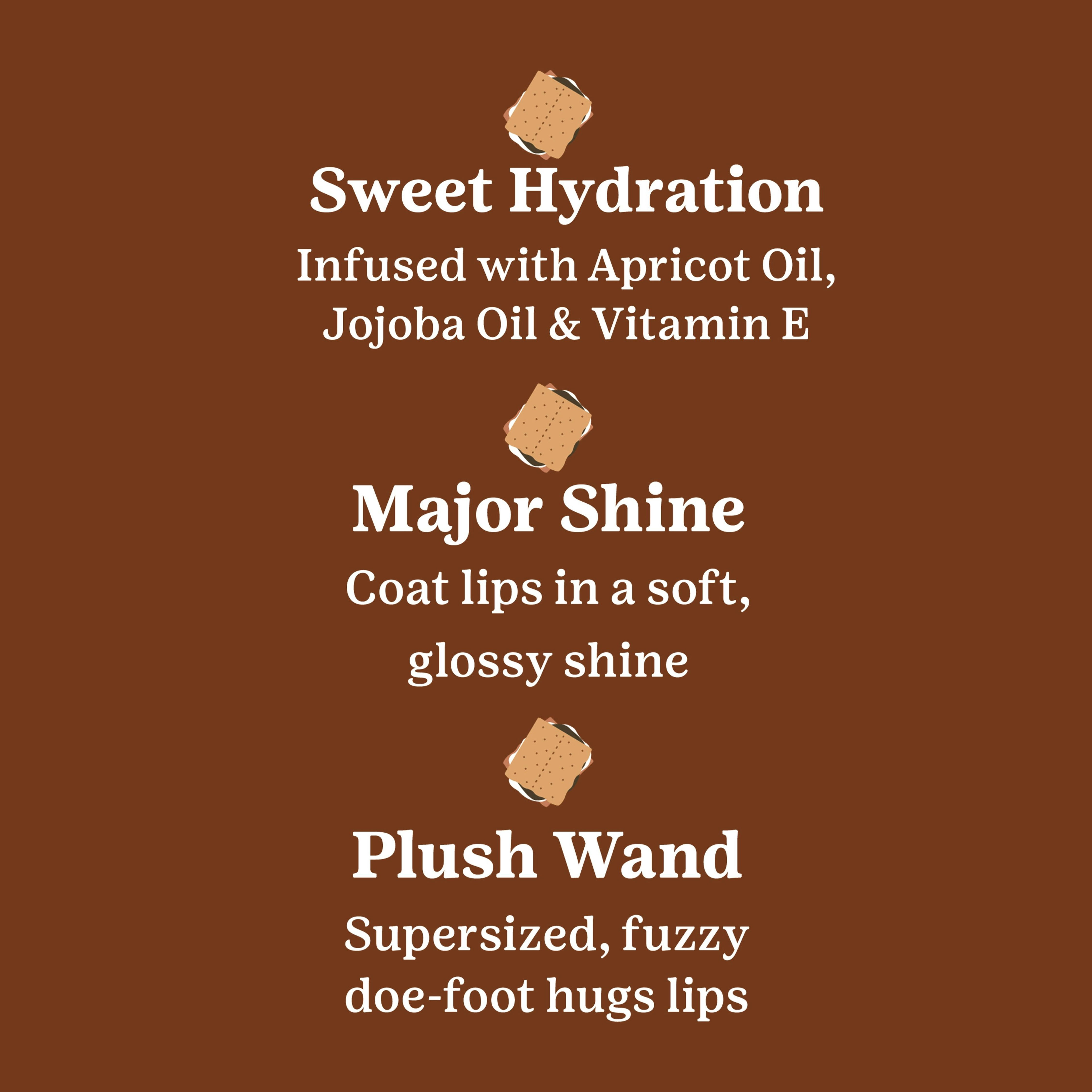 Hard Candy Girl Scouts Hydrating Glossy Lip Oil with Apricot Oil, Jojoba & Vitamin E, Limited Edition Girl Scout S’mores™ Flavor