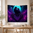 thumbnail image 3 of Nested Heart Shapes with Feathered Ravens Perched Side, Playful Retro for Retro Decor Lovers, Heart Wall Art, Halloween Gift, Tapestry Wall Hanging for Bedroom and Dorm, 3 of 5