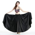 thumbnail image 2 of Prettyia Satin Full Circle Belly Dance Fancy Cocktail Prom Party Dress Negro Colcomx Vestido largo de satén con danza del vientre, 2 of 8