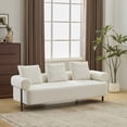 thumbnail image 2 of 78" Modern 3-Seater Beige Upholstered Sofa, Oversized Boucle Fabric Couch with Plush Pillows, Solid Wood Frame for Living Room, Bedroom, Apartment, 2 of 7