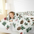 thumbnail image 4 of Homewish Rustic Pine Cone Full Size Comforter Sets,Green Christmas Floral Bedding Comforter Set,Red Xmas Berry Bedding Sets For Men Women,Ultra Soft Home Decor Reversible,3 Pieces, 4 of 8
