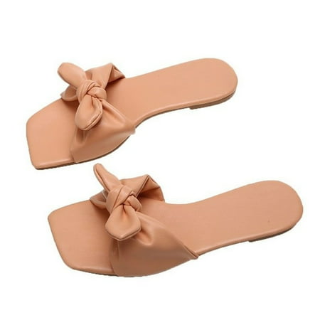 

Women Ladies Girls Flat Bowknot Casual Sandals Slippers Beach Shoes
