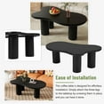 thumbnail image 3 of 44'' Cloud Coffee Table, Modern End Table with 1.5'' Thick Tabletop, Irregular Indoor Coffee Table with 3 Sturdy Support Legs for Living Room, Bedroom, Black, 3 of 9