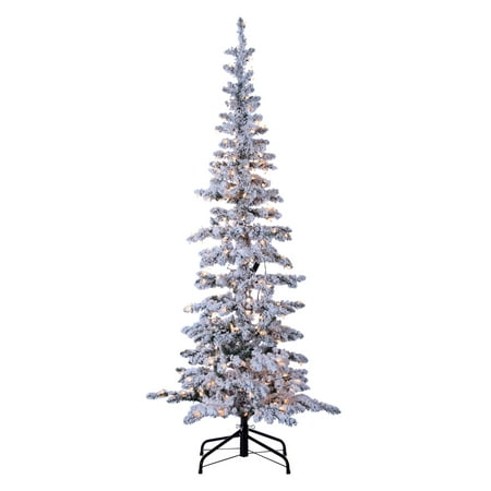 Sterling 6.5ft. Pre-Lit Flocked Narrow Austin Pine with 300 Clear