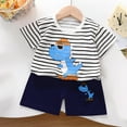 thumbnail image 2 of Odeerbi 3M-6Y Niños Trajes de Verano Estampado de Dinosaurios Camiseta de Algodón de Manga Corta Pantalones Cortos Conjunto de Dos Piezas Cintura Elástica, 2 of 5
