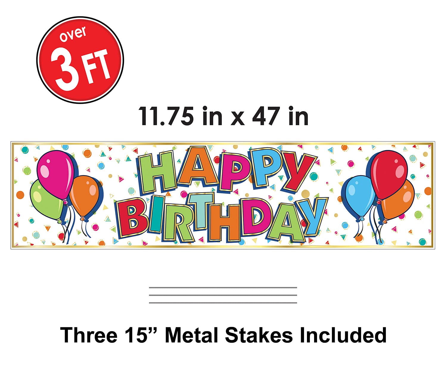 Beistle All Weather Jumbo Happy Birthday Yard Sign - Party Supply Decoration for Birthday