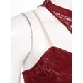 thumbnail image 4 of Haitryli Women Lyrical Dance Dress Cut Out Lace Ballet Leotard Burgundy S, 4 of 7