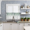 thumbnail image 3 of Tier Curtains 36 Inch Length Short Curtains for Windows Rod Pocket Cafe Curtain Farmhouse Curtain Tiers for Kitchen Bathroom 27.5x36inch, Watercolor Spring Plant Eucalyptus Leaves Green,2 Panels, 3 of 5