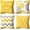 Yellow and Grey, variant on Yellow Pillow Covers 18x18 Set of 4 Modern Decorative Geometric Outdoor Sofa Throw Pillow Cushion Covers Case for Couch Living Room Bedroom Patio Furniture Indoors Home Decor